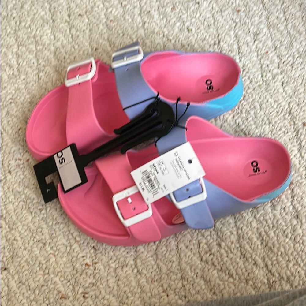 Pink and Blue Sandals